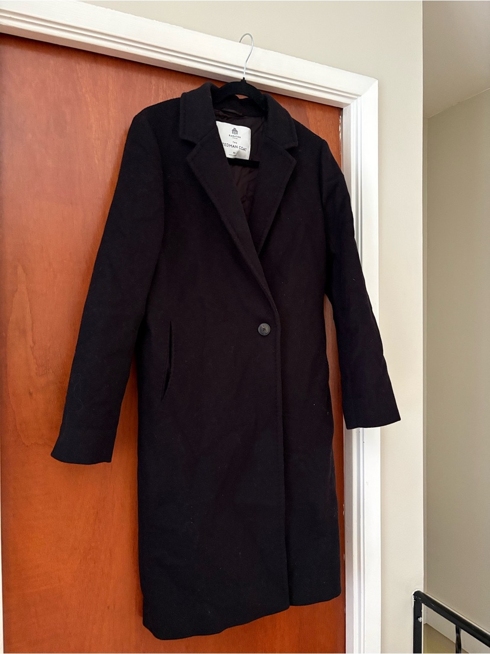 Aritzia Babaton Black Wool Single-Button Coat